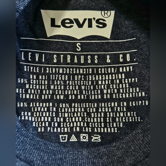 LEVI'S TSHIRT • Navy Blue • Eagle Logo • Crew • NWT • Small • - Picture 3 of 6